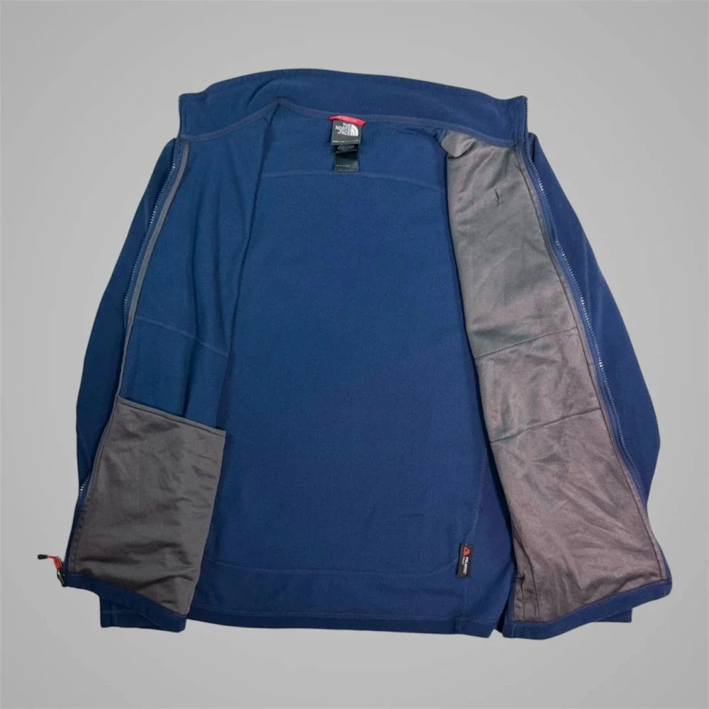 The North Face Mens Polartec Classic Full Zip Fleece Jacket Navy Blue Large